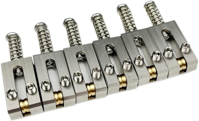 Kaynes 6PCS Guitar Bridge Roller Saddles – Stainless Steel Tremolo Bridges Saddle for Fender Telecaster Tele Stratocaster Strat ST TL Style Electric Guitar Replacement (10.8mm) - Image 1